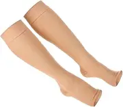 Calf Compression Sleeve for Women Stretchable Support Socks Circulation Reduce Leg Swelling for Travel Exercise Skin Tone