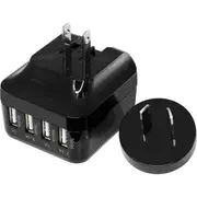 Doss 5V 6.8A 4 Port Usb Charger AU/US Power Plug for Smartphone/Tablet/iPhone BK