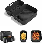 Marakruki 2Pcs Silicone Air Fryer Liners for Philips Dual Basket Air Fryer, Reusable Silicone Liners for 5.2L+3.1L Dual 5.2L Baskets,2Pcs Silicone Liners for Philips Air Fryer 3000 Series