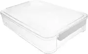 KALLORY Box Transparent Document Storage Box File Organizer with Snap Tight Buckle for Home Office Desktop File Cabinet for Papers Documents Magazines Neatly Organize Your Space