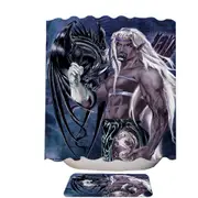 Cool Fantasy Drawings Dragons Worn the Master Shower Curtain