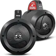 Pyle 4” Waterproof Off-Road Speakers, 900W Compact Power Sport Speaker System for ATV, UTV, 4x4, Jeep, Marine Vehicles, Weatherproof, 2-Way Full Range Stereo, Bass Boost, Roll-Bar Mount (Pair)