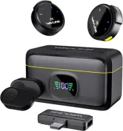 REDUCED! WIRELESS LAVALIER LAPEL CLIP ON DUAL MICS LIGHTNING INPUT +BATTERY CASE
