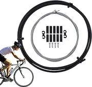 Road Cycle Gear Cable Set, Cycle Derailleur Shifter Cable - Brake Gear Shifter Transmission Cable - Cycle Shift Derailleur Cable and Housing Set, BMX, Mountain Road Cycle Repair End Caps and S-Hooks