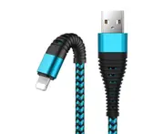 Nylon USB-A to Lightning 2m/6ft Charging Cable Charger Cord for Apple iPhone 14 13 12 11 iPad Mini 5 / Mini 4 / Mini 3 / Mini 2 / Mini - Blue