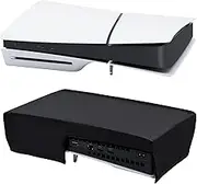 Wigearss Horizontal Mode Dust Cover for PS5 Slim Console 1680D Oxford Cloth Anti-Scratch Dust Guard Backend Cutaway Design-Black