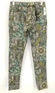 Buffalo David Bitton Butterfly Print Faith Mid Rise Stretch Skinny Pant Women 30