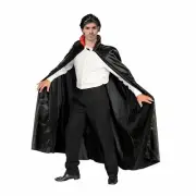 Adult Vampire Cape Costume Black Dracula Halloween Dress Up Collared AU Stock
