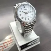 Analog Silver Metal Band White Men Watch Original New MTP-V006D-7B Casio
