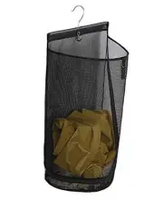 Hanging Semi Round Storage Mesh Bag,Collapsible Laundry Hamper Basket with