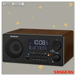 「山進」 WR-22 數位音響-SANGEAN  藍牙喇叭 FM電台 收音機 廣播電台 音樂串流 USB撥放 遙控器