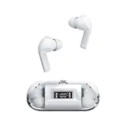 True Wireless Bluetooth Earphones In-ear Transparent Case LED Display Hearing Aid Mini Headphones Earbuds -White