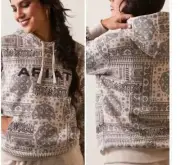 NWT Ariat Real Hoodie Women's Oatmeal Periscope Paisley Print Western size M