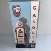 Radio Alarm Clock Gasoline Am Fm Lighted Globe Vintage Retro Red White Man Cave