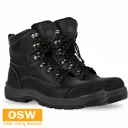 Mens BLACK Side ZIP Impact Resistant COMPOSITE Toe Cap Flex Zone Work Boots 9F1