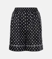 [Dolce & Gabbana] Dolce & Gabbana Polka-dot silk twill shorts AU 4 black