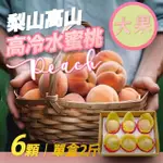 【果樹寶石】梨山部落大顆水蜜桃6顆X1盒（7-8兩/顆）(水蜜桃的故鄉在梨山 認證包裝廠嚴實出貨)