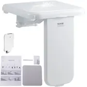 Folding ABS Shower Seat, 15.7'' x 16.7'' Unfolded, Wall Mounted Fold Up Shower Bench with 440 lbs Load Capacity, Space Saving Fold Down Shower Chair for Seniors Pregnant Women Children