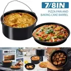 2Pcs Air Fryer Accessories Air Fryer Pizza Pan and Baking Cake Barrel with hapTJ