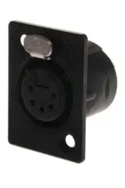 Neutrik XLR CONNECTOR 7.5A 50V 5-Way, Panel Mount, Brass Contact, Black Metallic