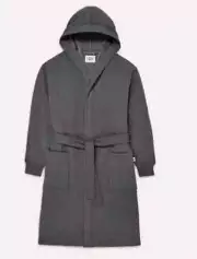 Ugg Mens Leeland Medium/Large Robe Hooded Pockets Super Soft Gray 1131475 NWT