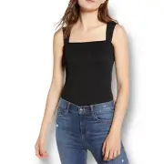 Articles of Society M Black Square Neck Tank Top Thick Strap Minimalist NWT