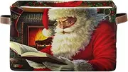 Santa Claus Red Closet Shelf Organizer, Decorative Rectangle Nursery Storage