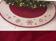 Jaclyn Smith 48" Christmas Tree Soft Red Glitter Accent Sewn Snowflakes Premium