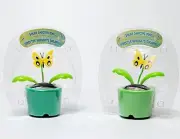 2 PACK Solar Dancing Bugs Green & LIME Flower Pot Sun Or Light Powered BUTTERFLY