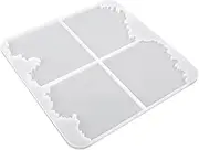 Beatifufu 1Pc Irregular Ocean Wave Silicone Mold for DIY Coaster Cup Mat Creative Epoxy Crafting Tool Durable White Four Grid Design for Home Table Decoration