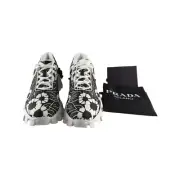 Prada Men's Cloudbust Sneakers Floral Patterned Black & White Size 9.5