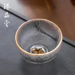 藏金玻璃茶杯耐熱金山單杯子日式純手工主人杯功夫茶具加厚品茗杯1入