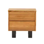 Baxter 2 Drawer Bedside Table - Blackwood