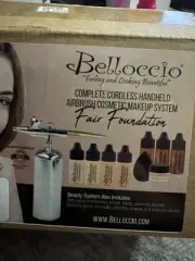 Belloccio Cordless Handheld Airbrush Makeup System 4 Fair Foundation Shades