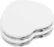 2pcs Heart Shaped Compact Makeup Mirror Travel Decorative Personal Hand Mirror for Women for Purses The Go Touch Ups Lightweight Practical Design