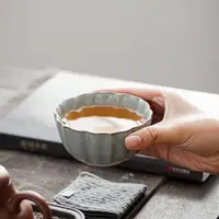 在飛比找ETMall東森購物網優惠-如瓷動人中式冰裂釉開片可養茶杯
