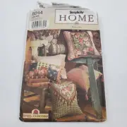 Simplicity Sewing Pattern UnCut Square and Rectangle Pillows in 12 Styles 8044