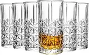binsakao Highball Glasses - Water Glasses Set of 6-14 Ounce Collins Tall Beverage Cups Glassware for Drinks, Coctail, Water, Beer, Soda