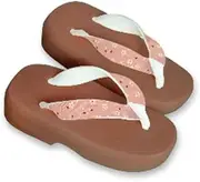 Hajime(一歩) [One Step] [Hajime] Geta Geta Clogs, Soft and Water Resistant, Made of Sponge, XS Light Brown/Cherry Blossom x Pink, Cherry Blossom x Pink (Sakura x Pink/XS), Sakura × Pink, 18.5 cm