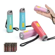 EverBrite - 4PC Kids Mini LED Flashlight Assorted Plastic Torch w/ 3AAA Battery