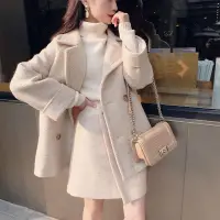 在飛比找蝦皮商城精選優惠-小香風套裝 休閒套裝 兩件套 韓國 秋冬季女小香風套裝呢子外
