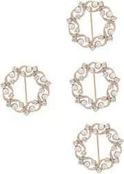 [OATIPHO] Knotted Tie Clips Twist Ties Boutonniere Pins Silk Scarf Buttonclips T Shirt Knot Clip Pearl Brooch T-shirt Ties Clips Scarf Tie Buckle Rings Tshirt Ring T Shirt Clip Silver Alloy