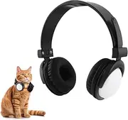 Olyre Mini Pet Headphone Models for Small Dogs Cats, Pets Stuffed Animals Fabric Dolls Dress up Accessories Headphones with Adjustable Headband for Party Favors Costumes Cosplay Photo Props White