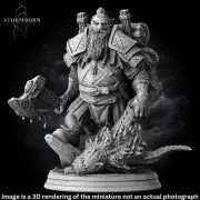 Dwarven Dragon Hunter Tabletop Miniature Gift For DnD Pathfinder TTRPG Gamers