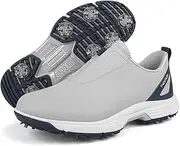 [PENXZT] Waterproof Golf Shoes for Mens with Spiked Outdoor Comfortable Golf Training Sneakers Non-Slip for Golf Training Big Size