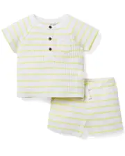 Janie and Jack Baby Striped Ribbed Matching Set