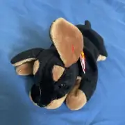 Ty Original Beanie Baby Doby the Doberman 1996 Retired P.V.C Pellets Dog Plush