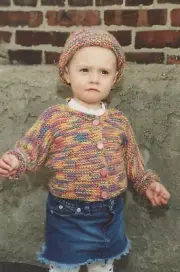Plymouth Knitting Pattern P283 Encore Worsted 1-Piece Bay Sweater w Matching Hat