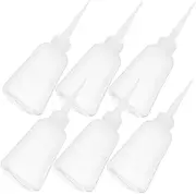 6 Pcs Plastic Dispensing Bottles for Precision Glue Application Squeeze Bottles with Fine Nozzle for Crafts Art Oil Paint and Hair Color Applicator