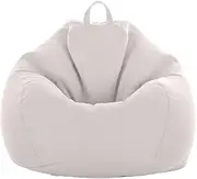 UYSOFRCV NO Filler Bean Bag Chair Sofa Cover for Adults and Kids, Recliner Gaming Storage Bag for Indoor with Zipper Soft Cotton Linen Stuffable Bean Bags, Without Filling,Almond,100 * 125cm